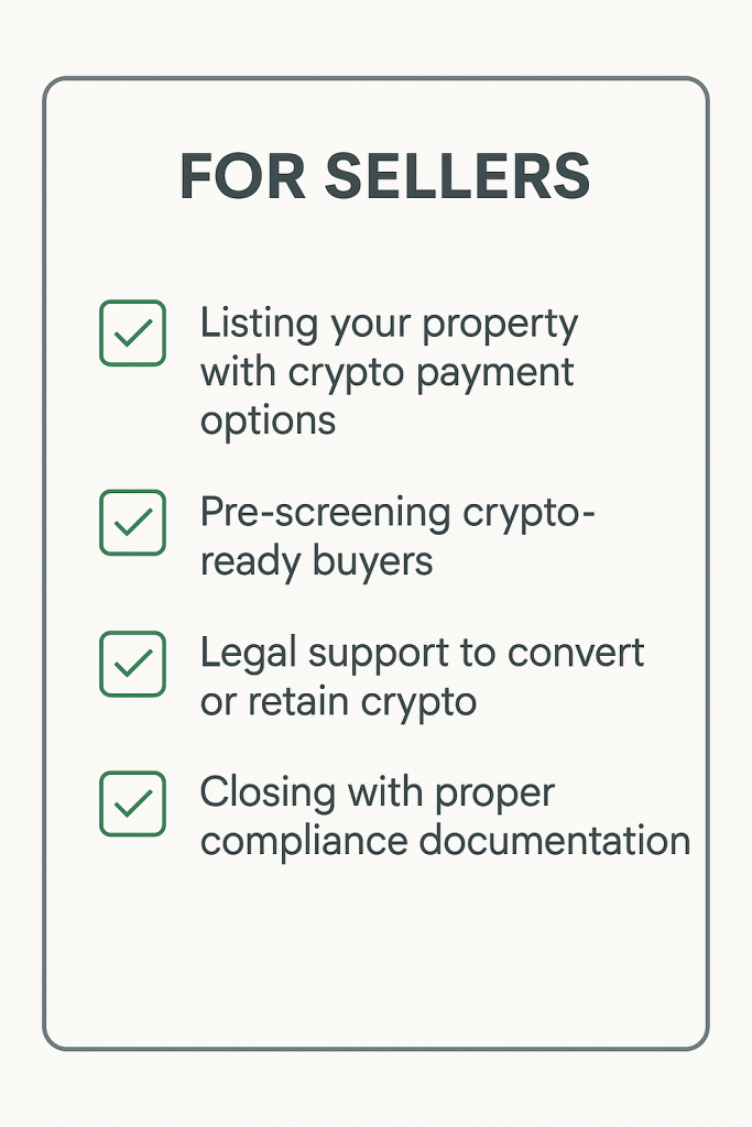 seller checklist for crypto real estate transactions