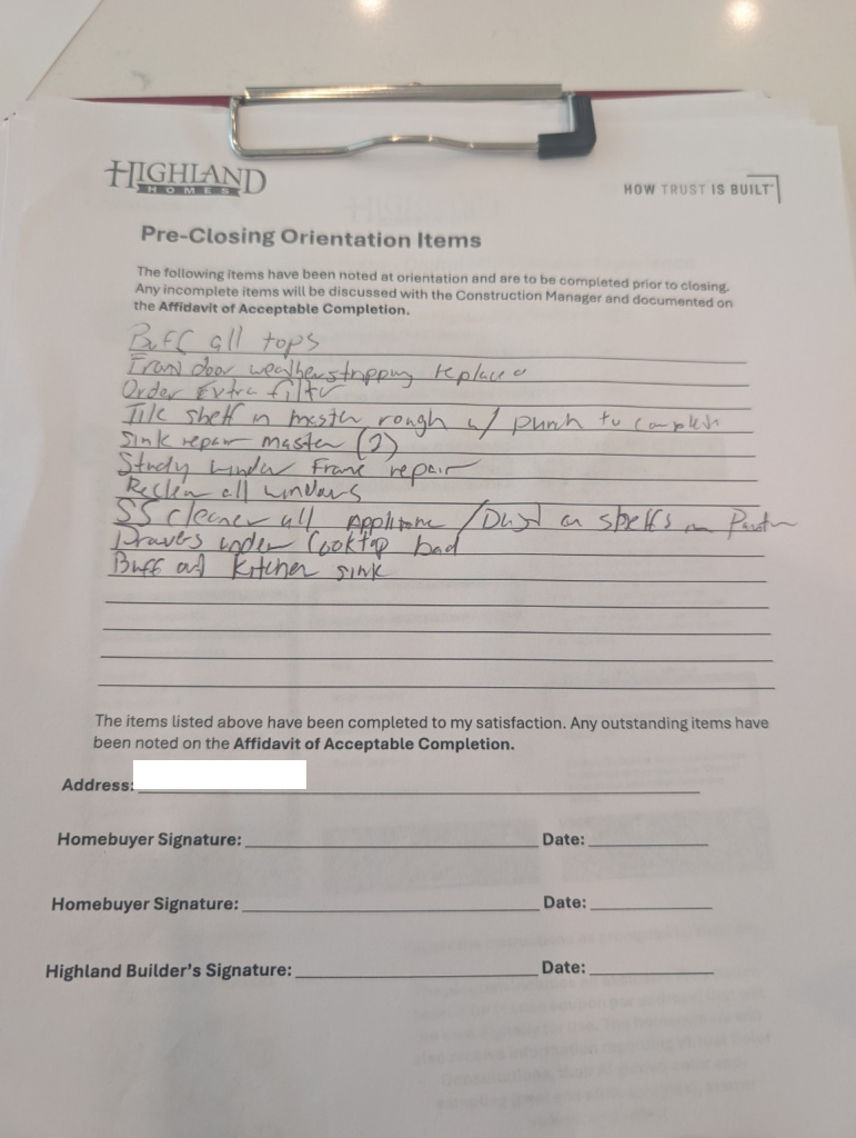 kresston-home-orientation-punch-list